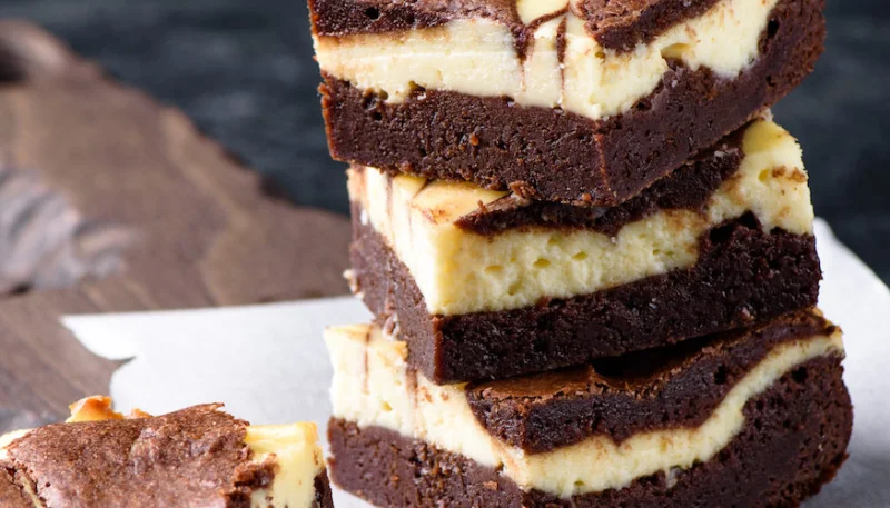 Brownie marbré aux deux chocolats