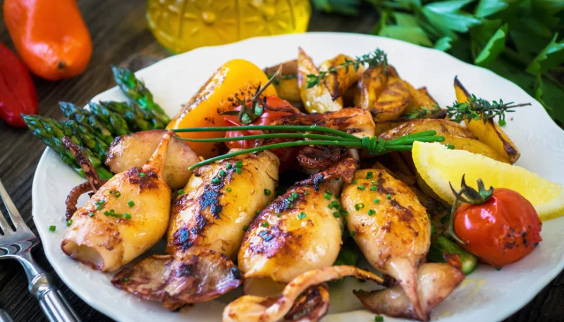 Calamars aux oignons