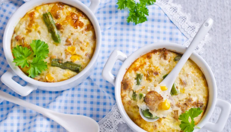 Casserole de légumes, riz et thon