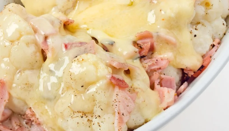 Chou-fleur au bacon et au chèvre