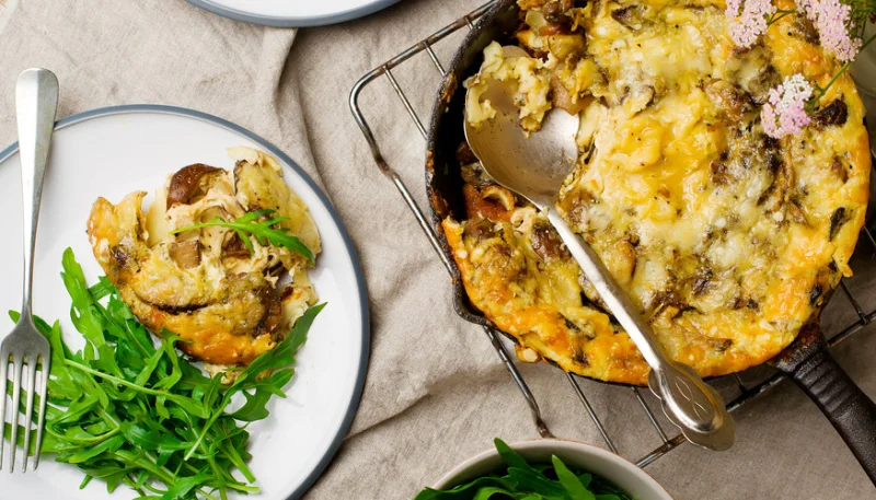 Clafoutis aux champignons et parmesan