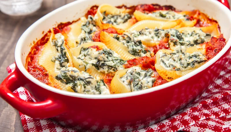 Conchiglies farcis aux épinards et ricotta