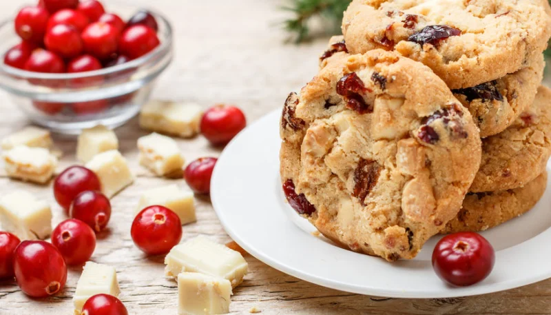 Cookies au chocolat blanc et cranberries
