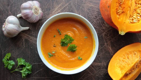 Crème de potimarron au fromage de chèvre