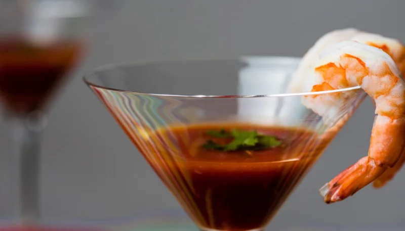 Crevettes sautées et sauce au ketchup