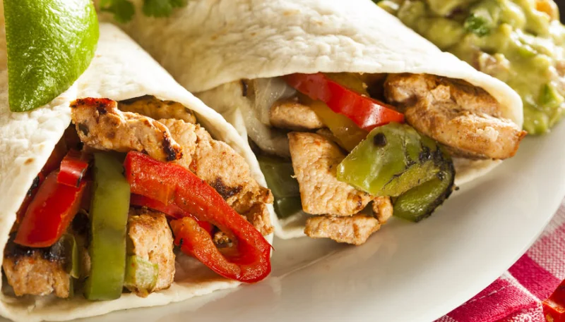 Fajitas de porc sauce mole verde