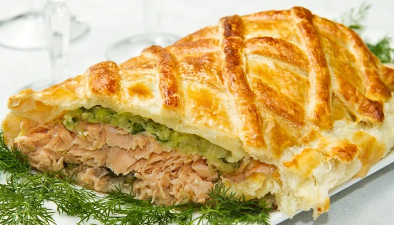 Feuilleté de saumon aux légumes