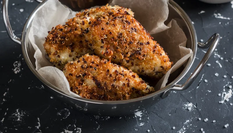 Filets de poulet panés au quinoa