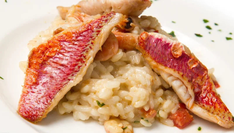Filets de rouget et risotto de soja