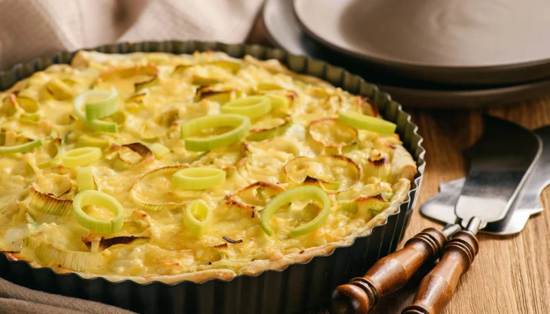 Flamiche aux poireaux et lardons