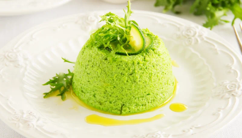Flan aux haricots verts, parmesan et mascarpone