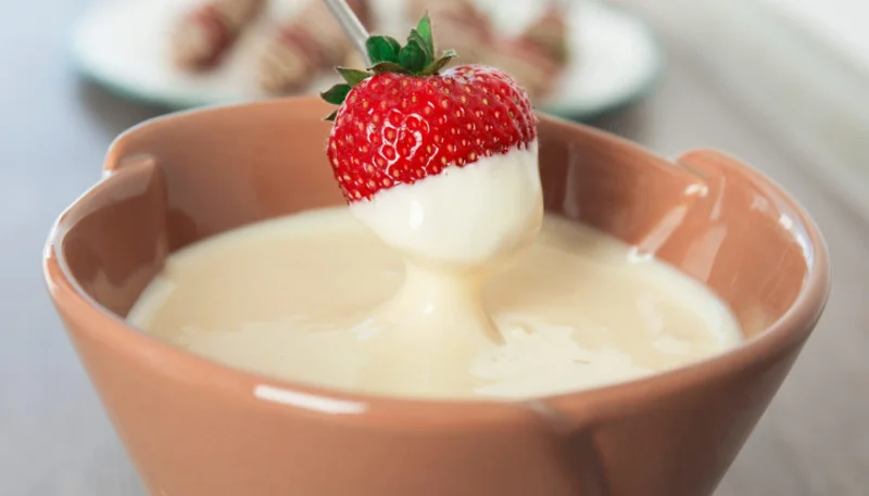 Fondue au chocolat blanc