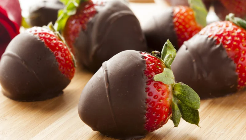 Fraises enrobées de chocolat