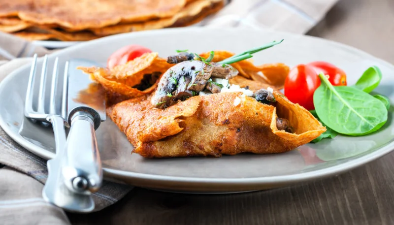 Galettes aux champignons et gorgonzola