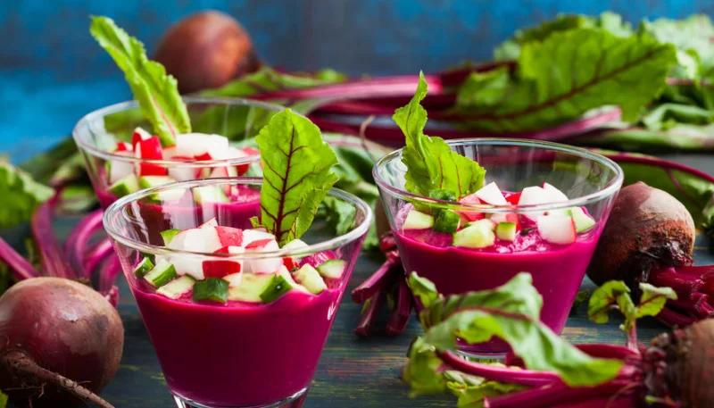 Gaspacho de betteraves et feta