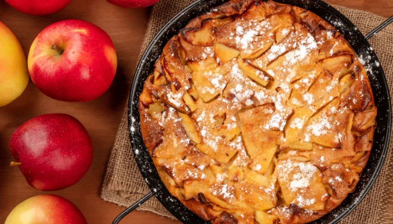 Gâteau aux pommes et noix de pécan