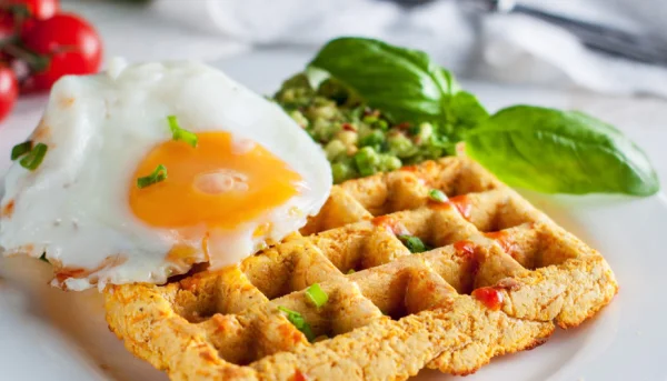 Gaufres de patate douce au chèvre