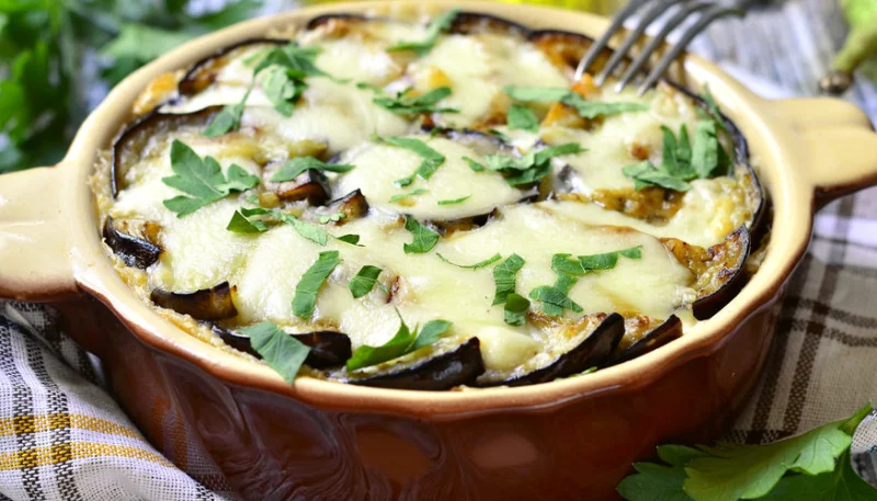 Gratin d'aubergines à la mozzarella