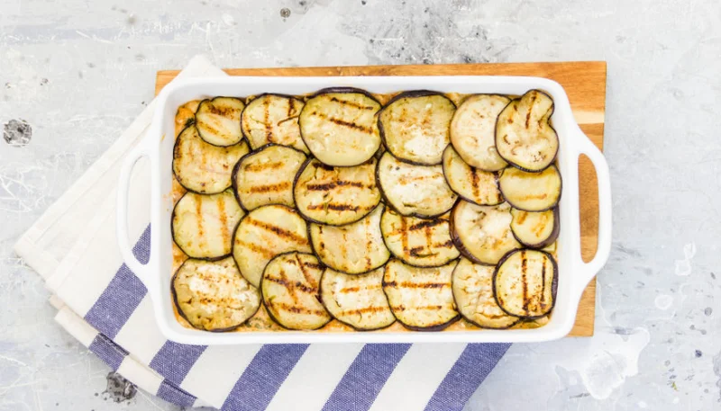 Gratin d'aubergines au poulet