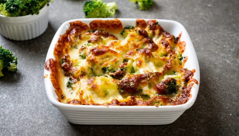 Gratin de brocoli aux lardons