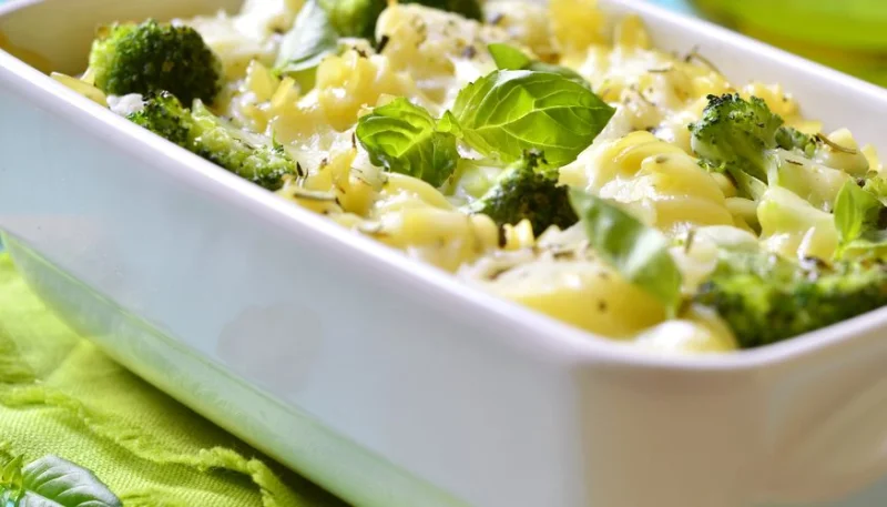 Gratin de brocolis et haricots verts