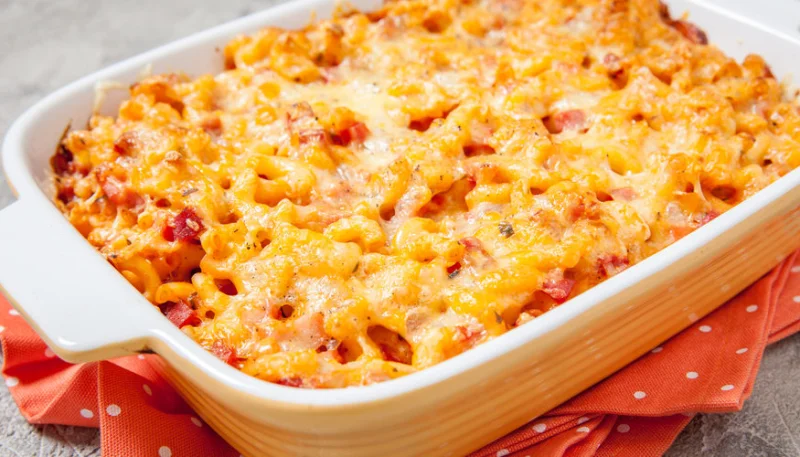 Gratin de pâtes au chorizo et reblochon