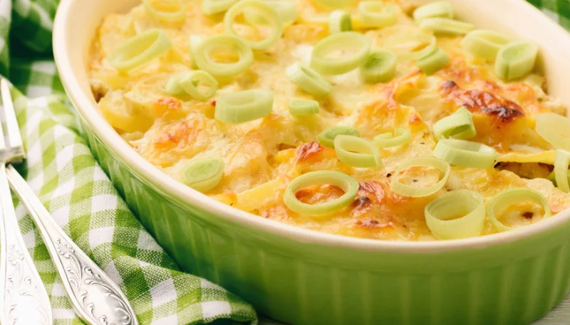 Gratin de poireaux et pommes de terre au reblochon
