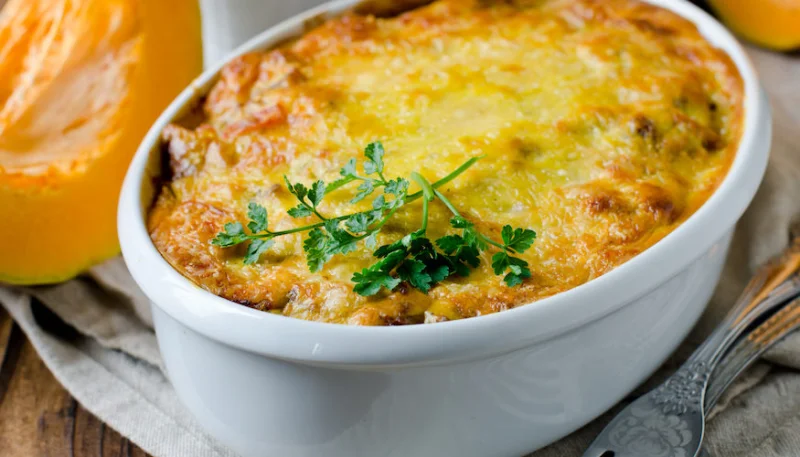 Gratin de poulet et potiron au parmesan