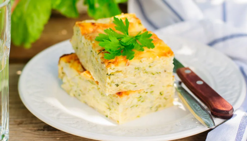 Gratin de riz à la courgette râpée