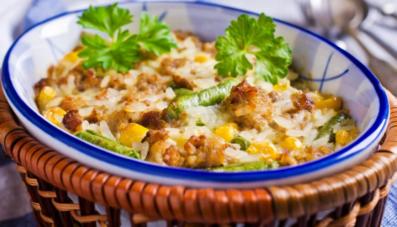 Gratin de riz au poulet