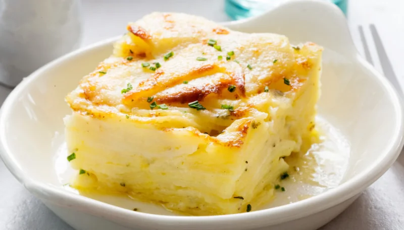 Gratin de topinambours et pommes de terre au chèvre