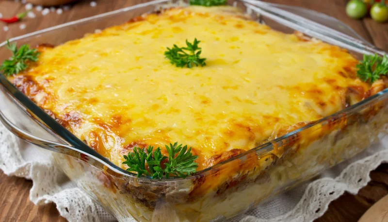 Hachis parmentier de canard et chou vert