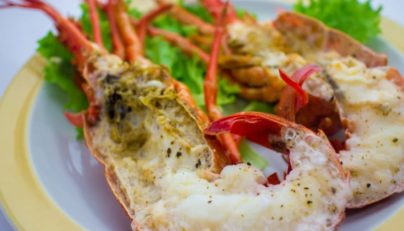 Homard gratiné au champagne