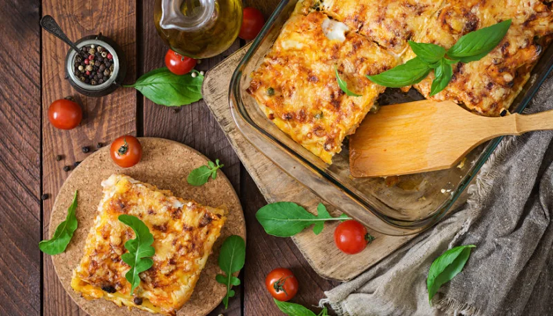 Lasagnes au boeuf et poivrons