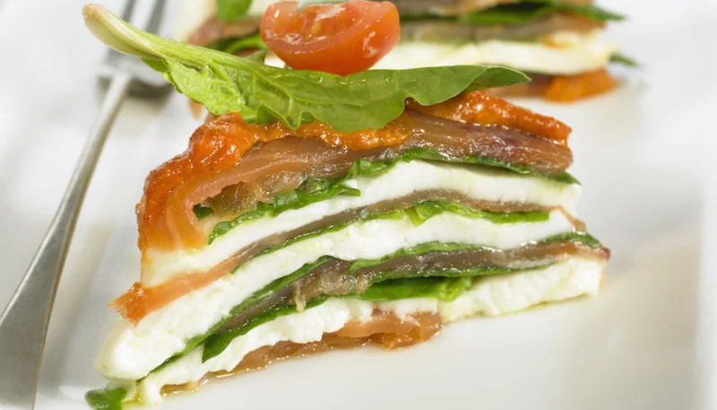 Millefeuille au saumon fumé et épinards