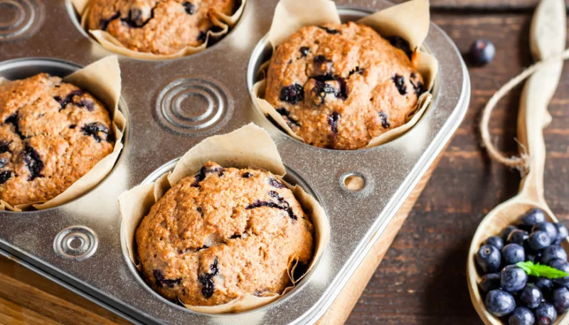 Muffins aux myrtilles et bleu d'Auvergne