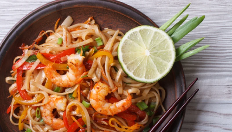 Nouilles sautées aux crevettes