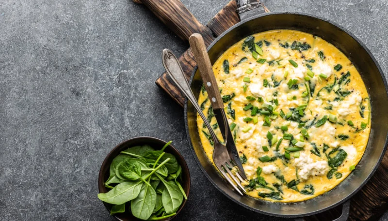 Omelette aux épinards et feta