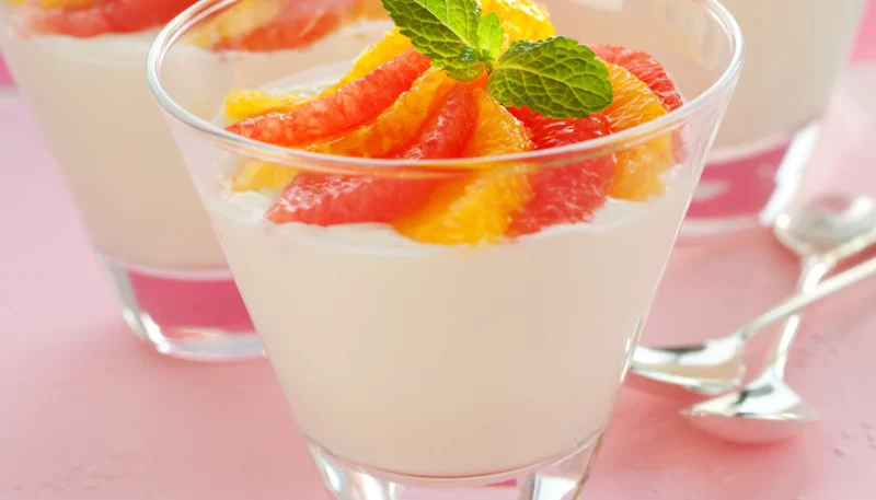 Panna cotta allégée aux agrumes