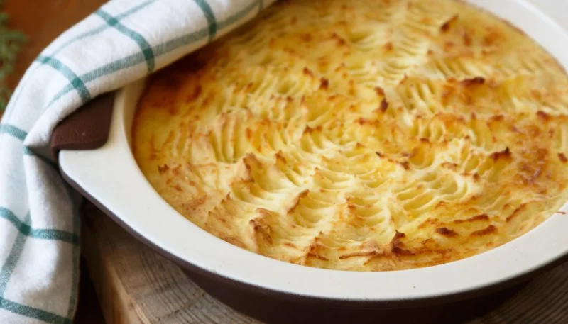 Parmentier de jambon et poireaux