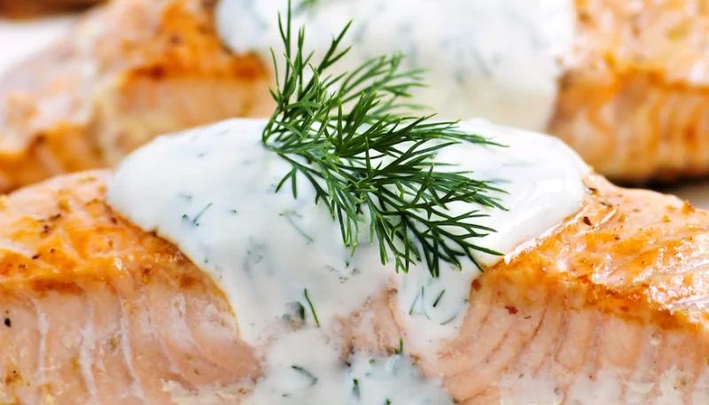 Pavés de saumon sauce aneth