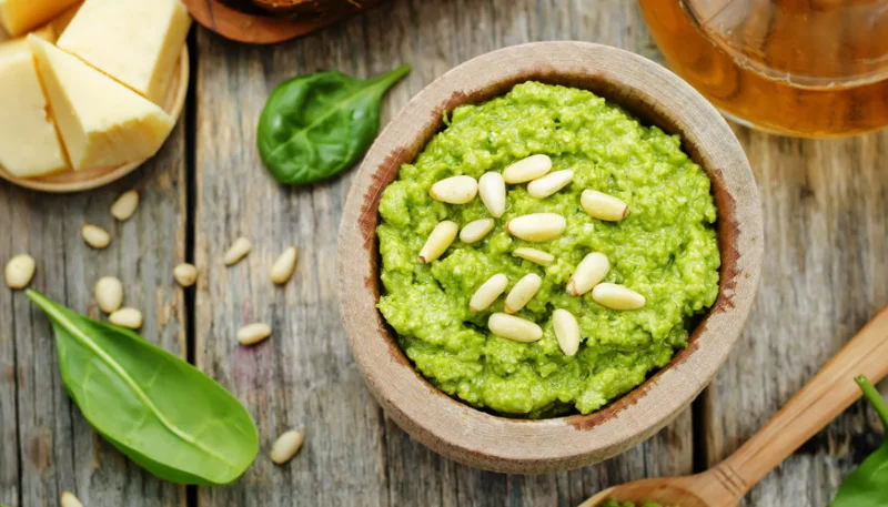 Pesto d'épinards à la coriandre