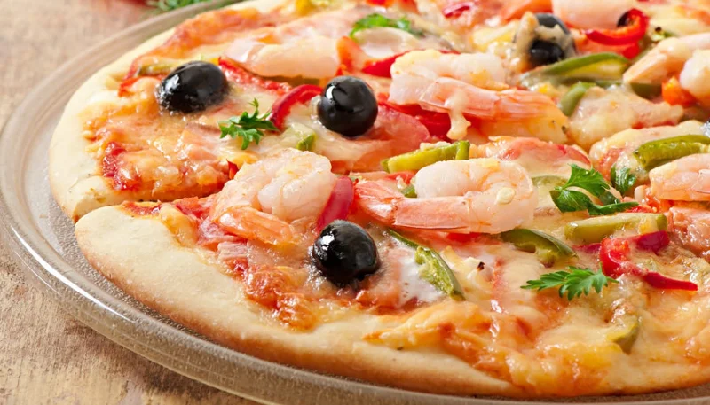 Pizza aux crevettes