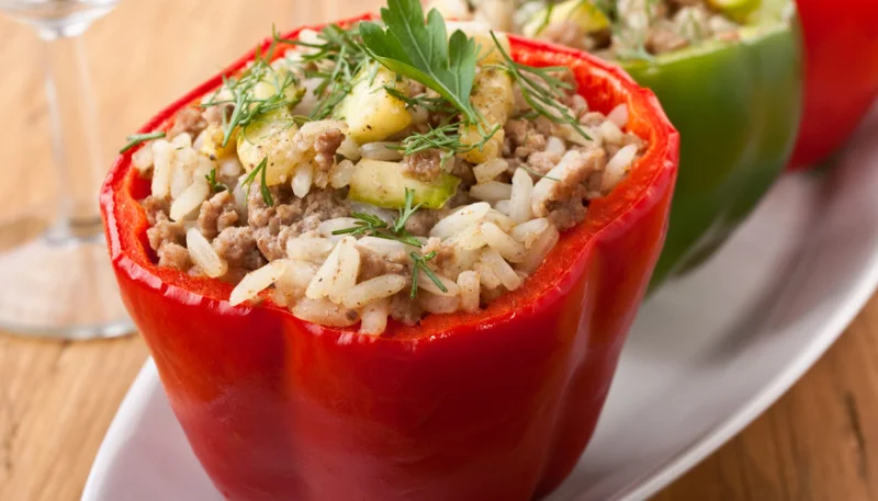 Poivrons farcis au riz