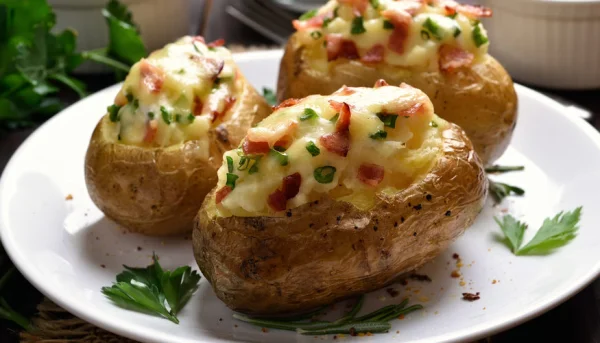 Pommes de terre au lard et fromage au four