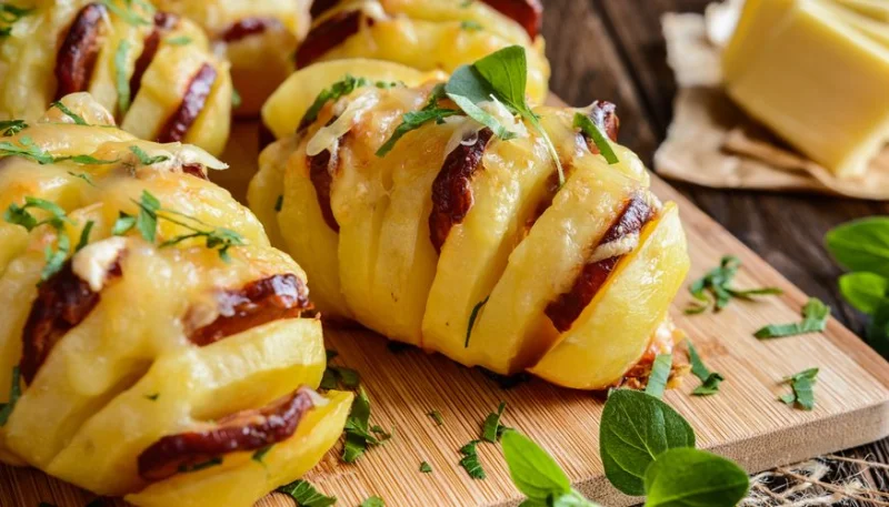 Pommes de terre rôties au chorizo et au chèvre