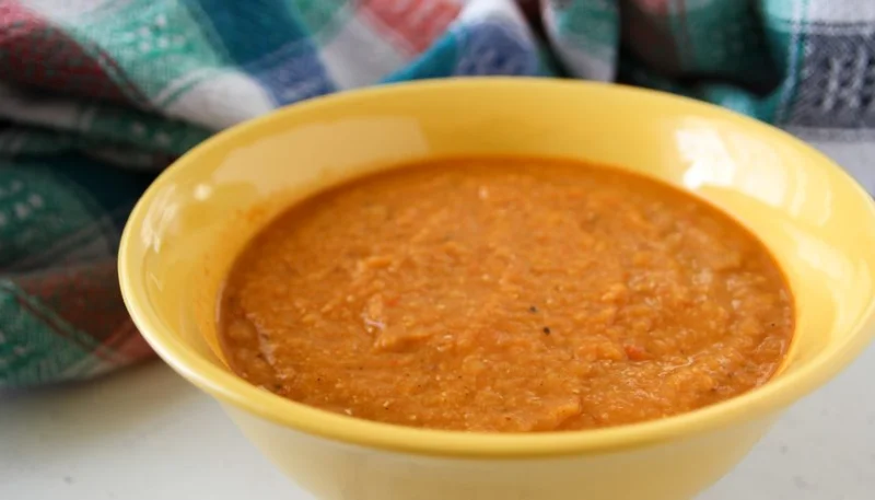 Purée de carottes et lentilles corail au cumin
