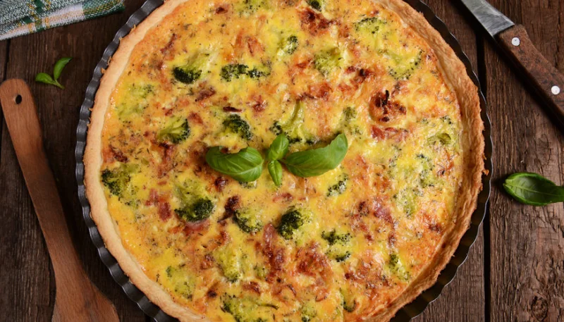 Quiche au brocoli et lardons