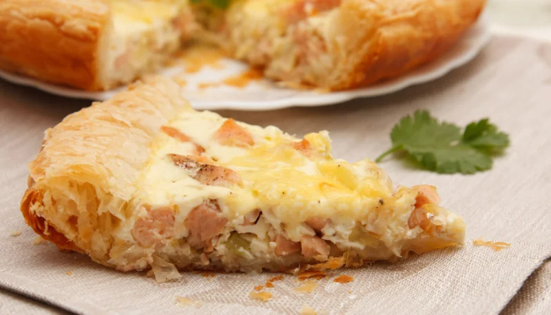 Quiche au chèvre et saumon