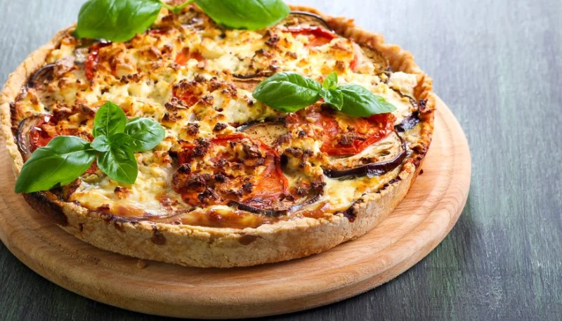 Quiche aubergine feta tomate